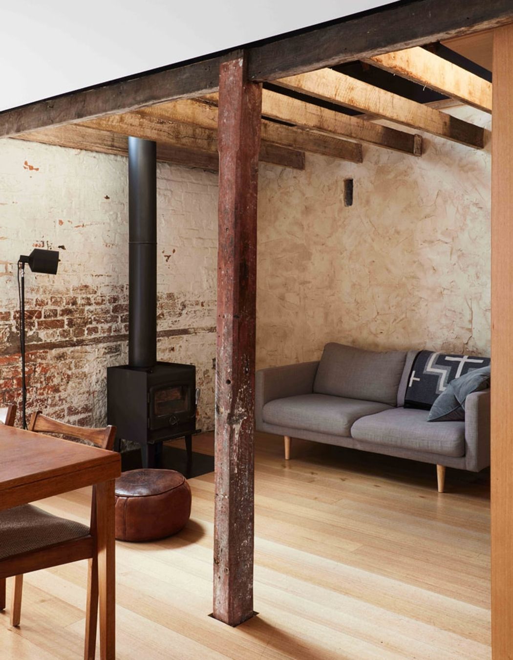 The interior design strikes a nice contrast between original features and new additions. Photography: Sean Fennessey Photography.