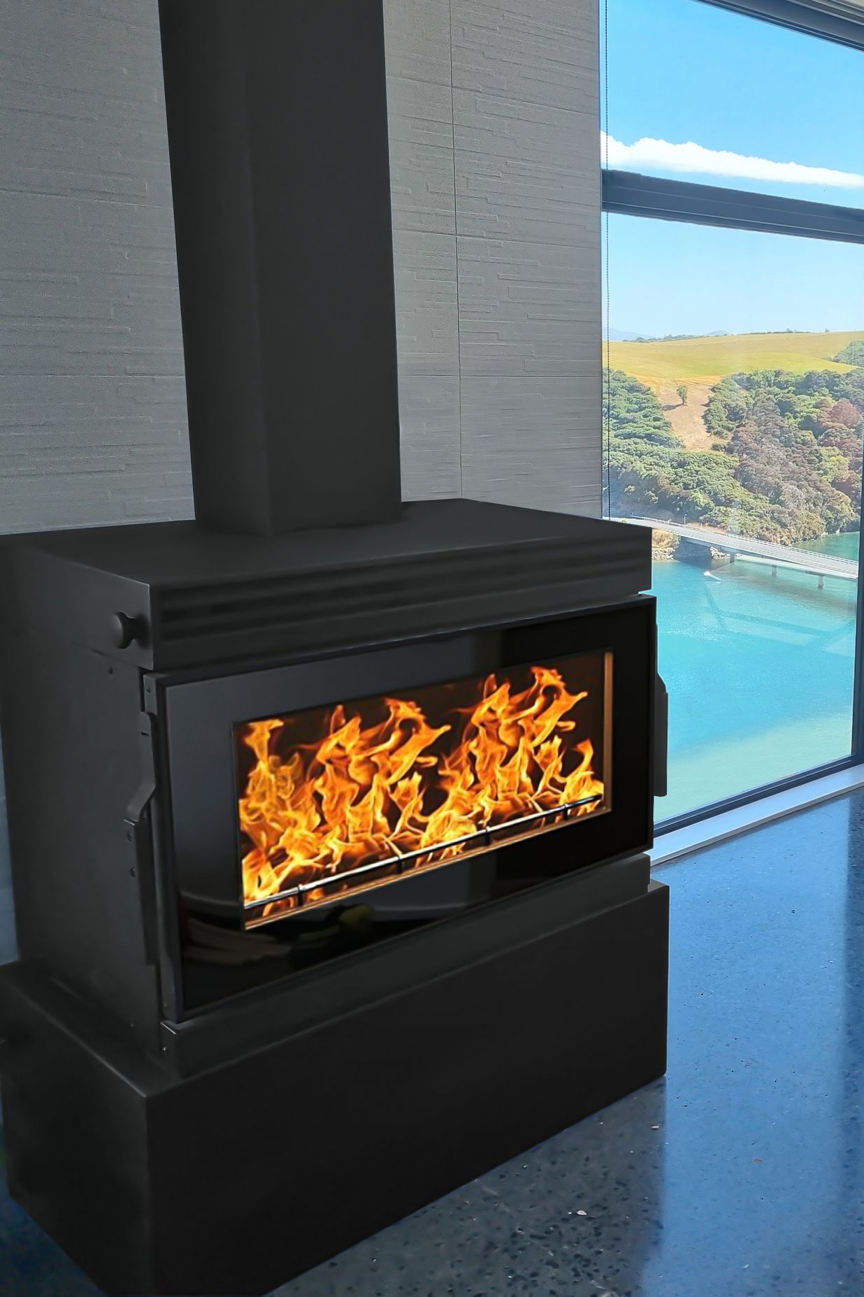 The Tommi fireplace offers the highest heat output of the Yunca range.