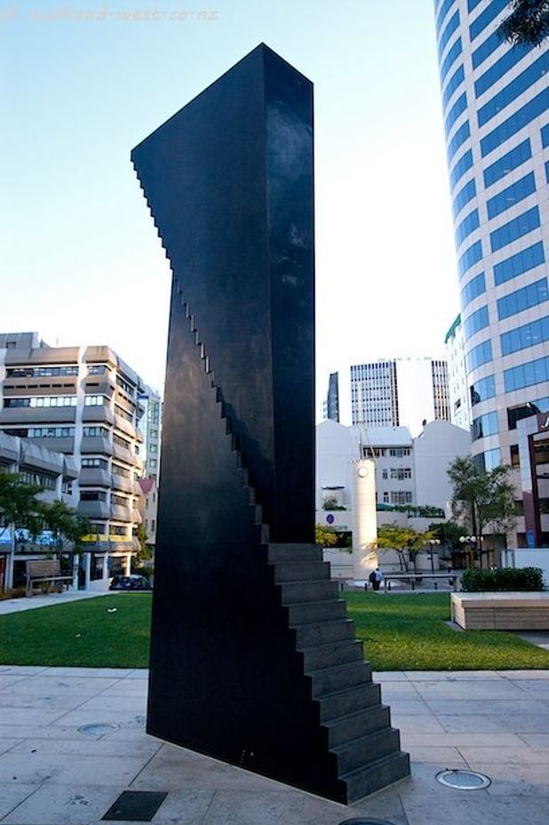 Steve Woodward designed this sculpture, made from Shanxi Black Granite, stands in St Patrick’s Square, Auckland.