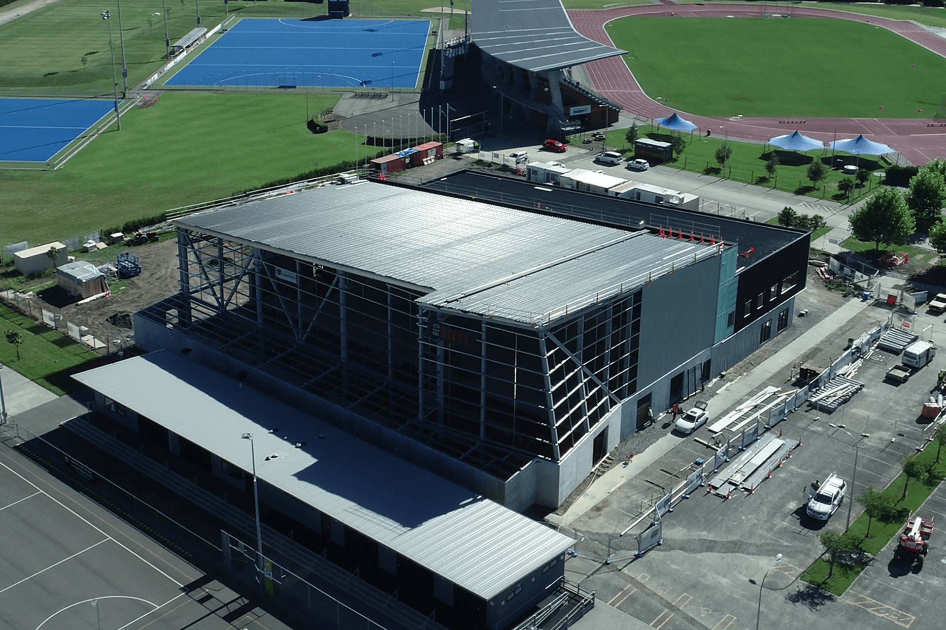 The Hawke's Bay Regional Sports Park with it's newly laid Tricore roof.