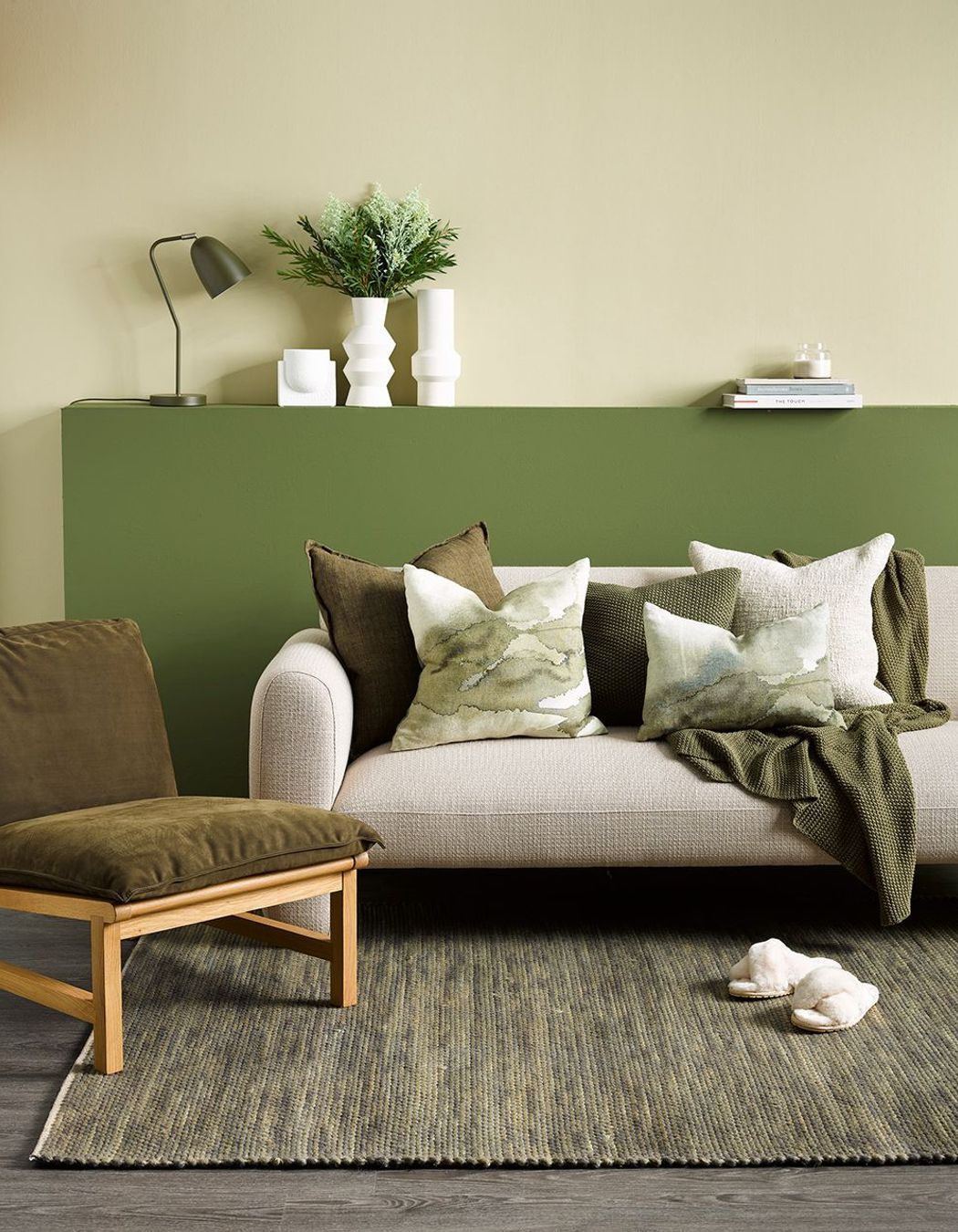 Natural greens offer a grounding effect.