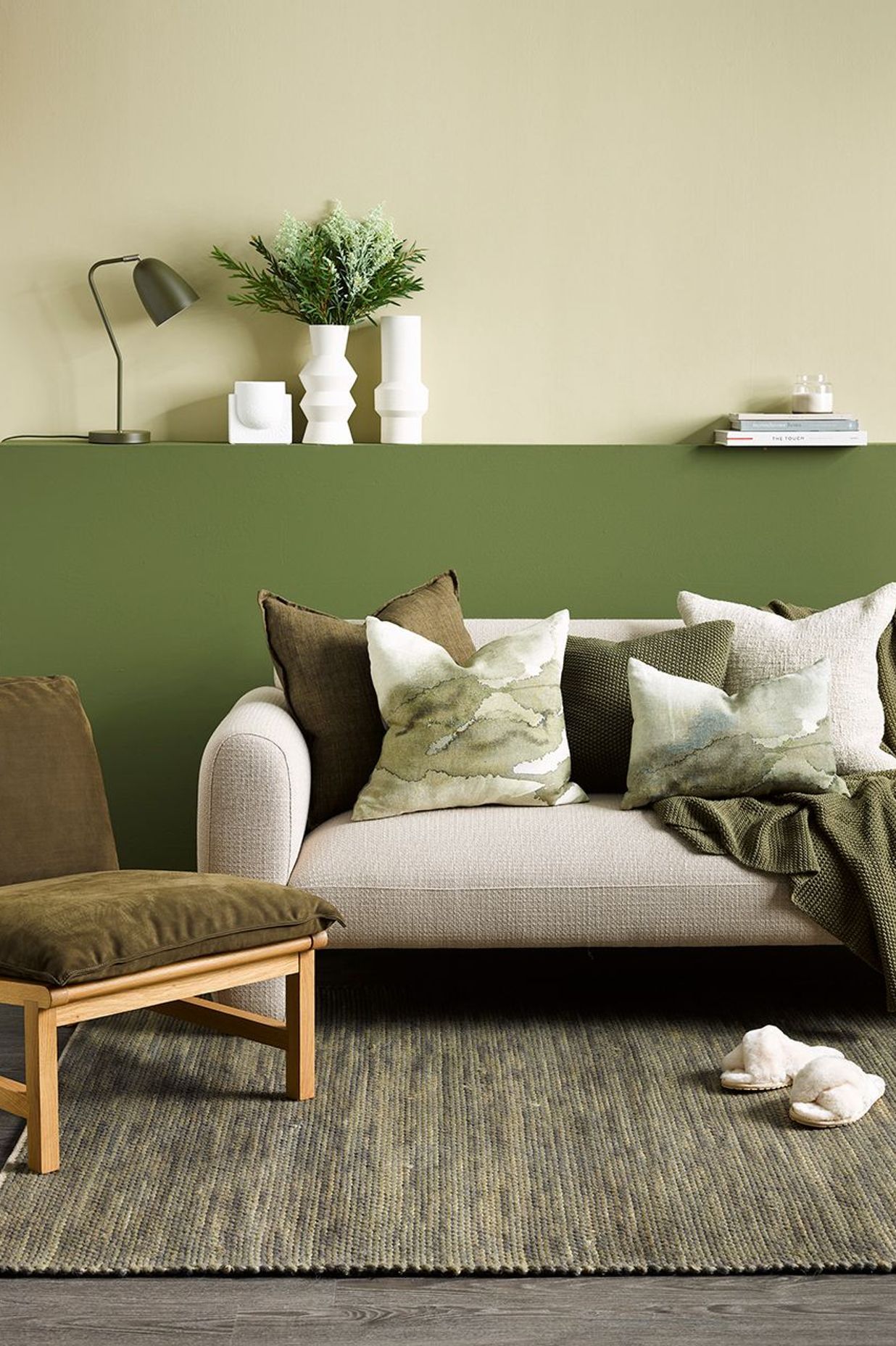 Natural greens offer a grounding effect.