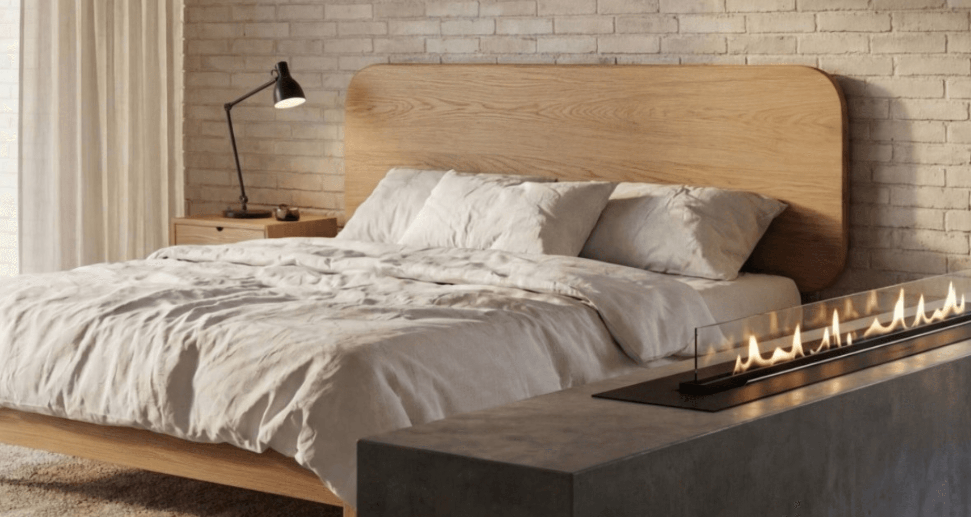 Decoflame BEV Net Zero fireplace bringing authentic natural flame, no-flue design and Danish-engineered heating innovation to gas-free homes across Australia and New Zealand.