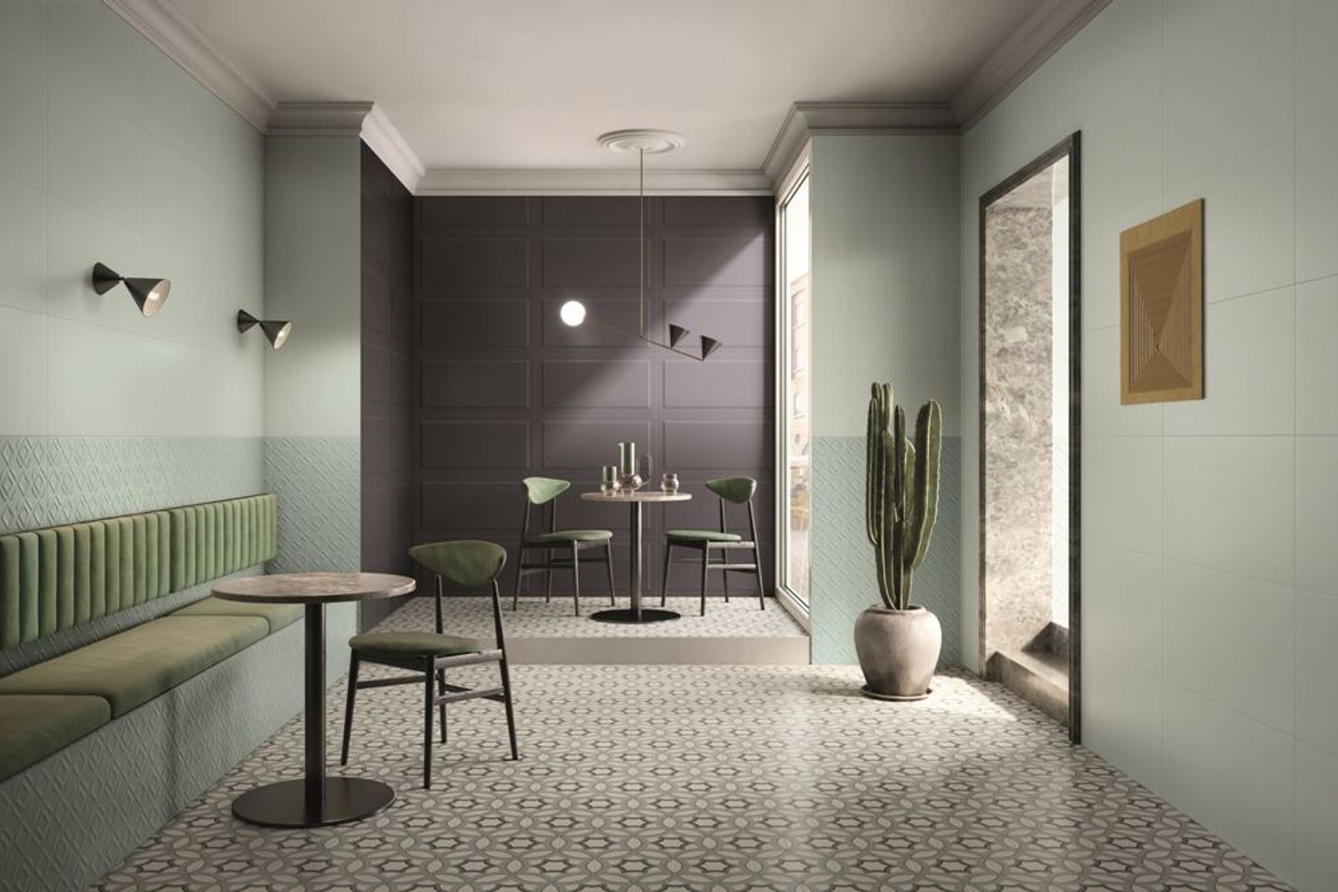 Textured surfaces are becoming more and more popular, with spray-on texture a growing trend and textured tiled surfaces appearing in living and commercial spaces. This photo features Tile Depot's Victoria wall tiles.