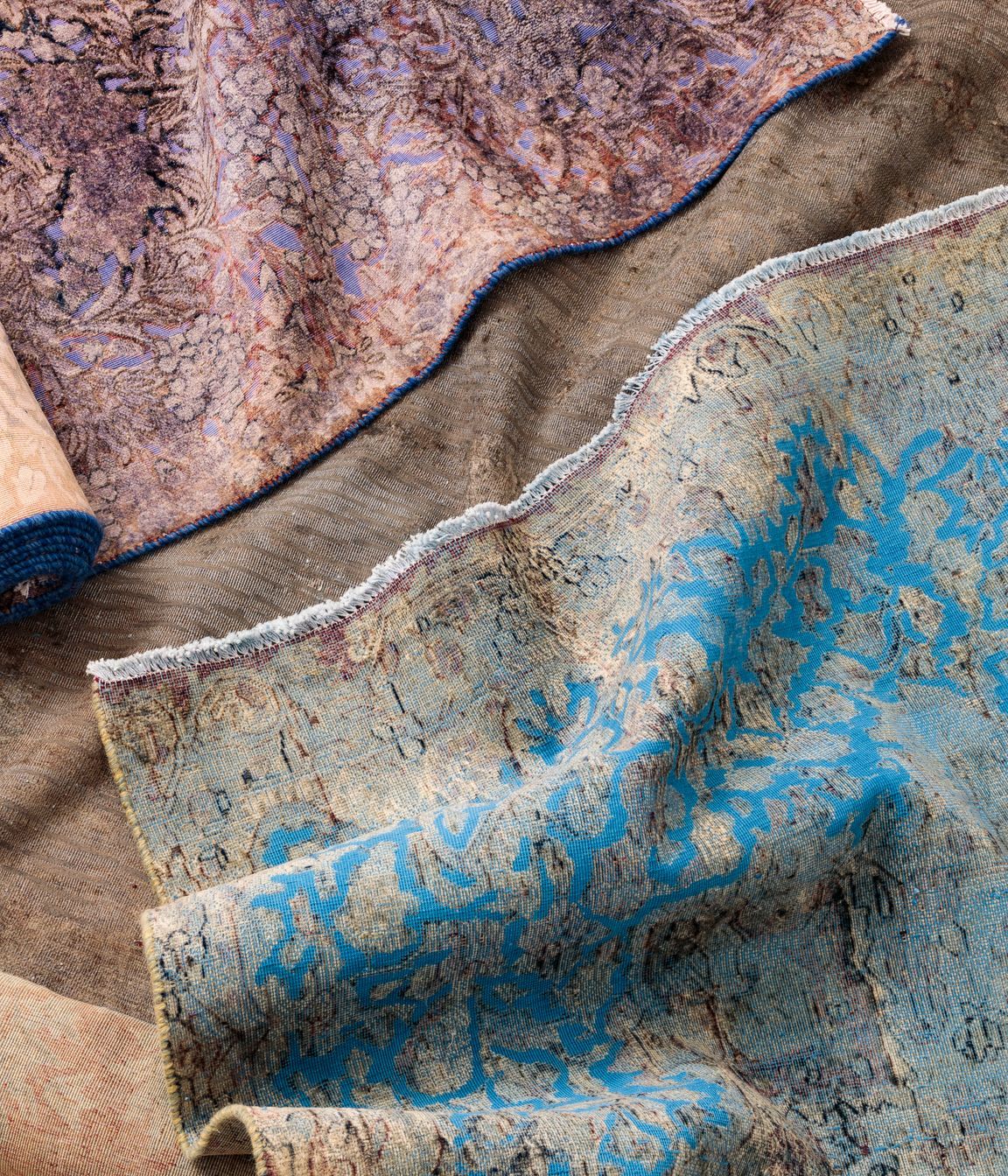 These Persian rugs from Tribe Home are given a new lease on life through overdyeing. Stylist: Karin Bochnik; Photographer: Dylan James.