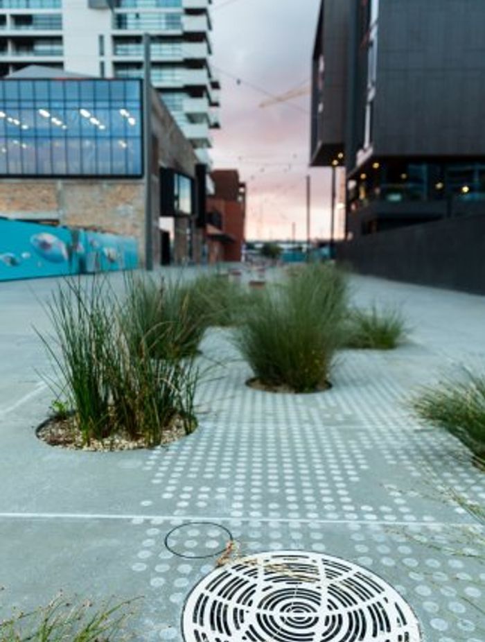 Etching in the concrete depicts coastal history