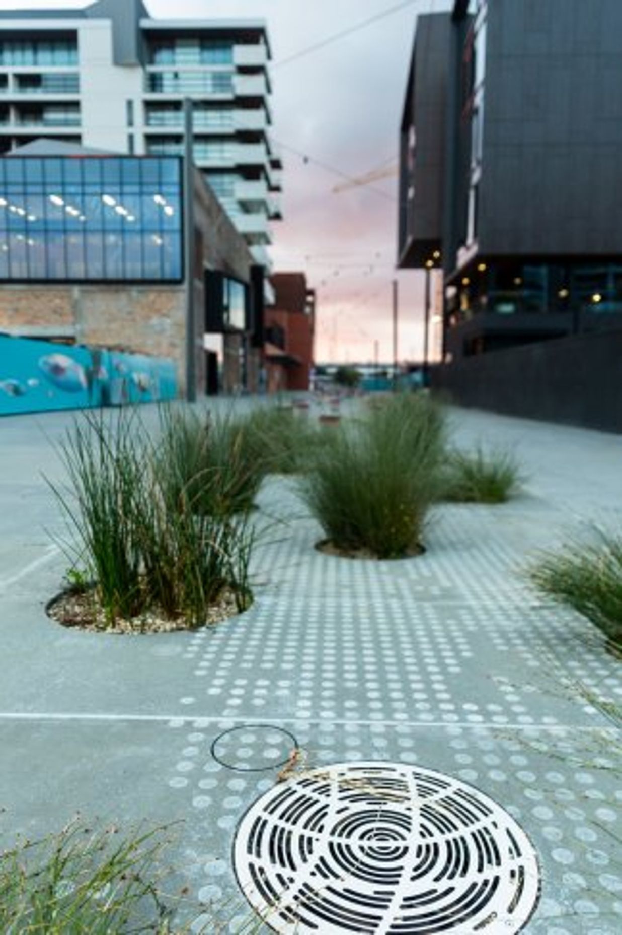 Etching in the concrete depicts coastal history