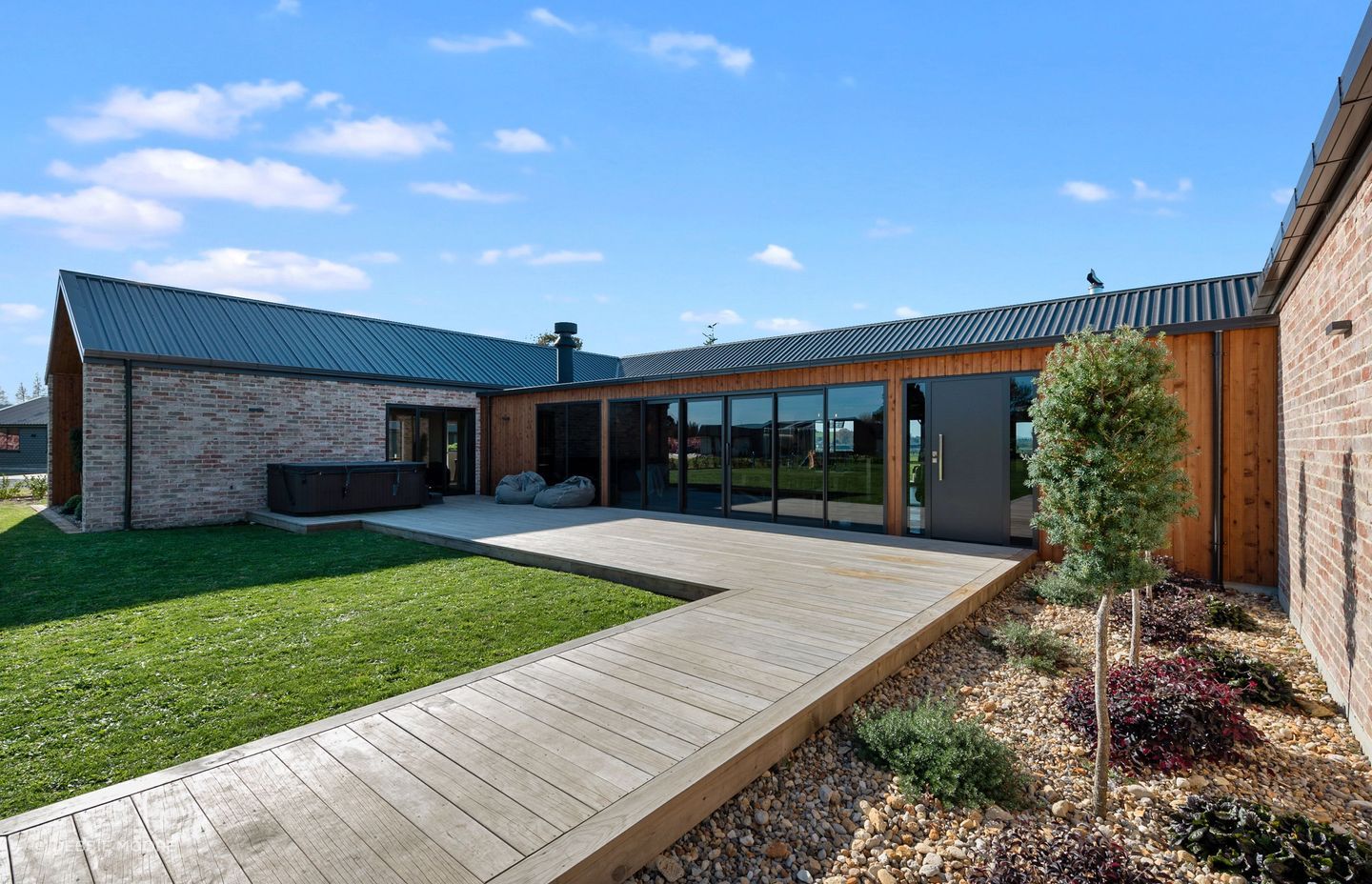 The concept for the house pivoted around the covered courtyard, with children’s rooms in one wing and master in the other. “I'm really happy that we did get the best bang for buck with the layout. It's all come together,” says Rob.