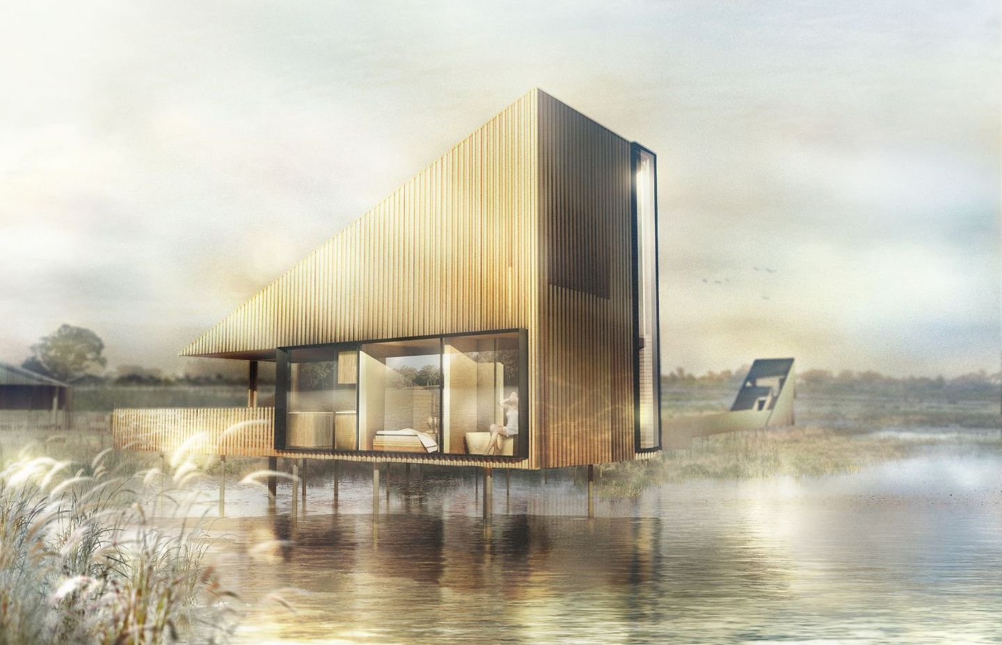 Cumulus Studio creates a dialogue between geometry and nature on the Murray River