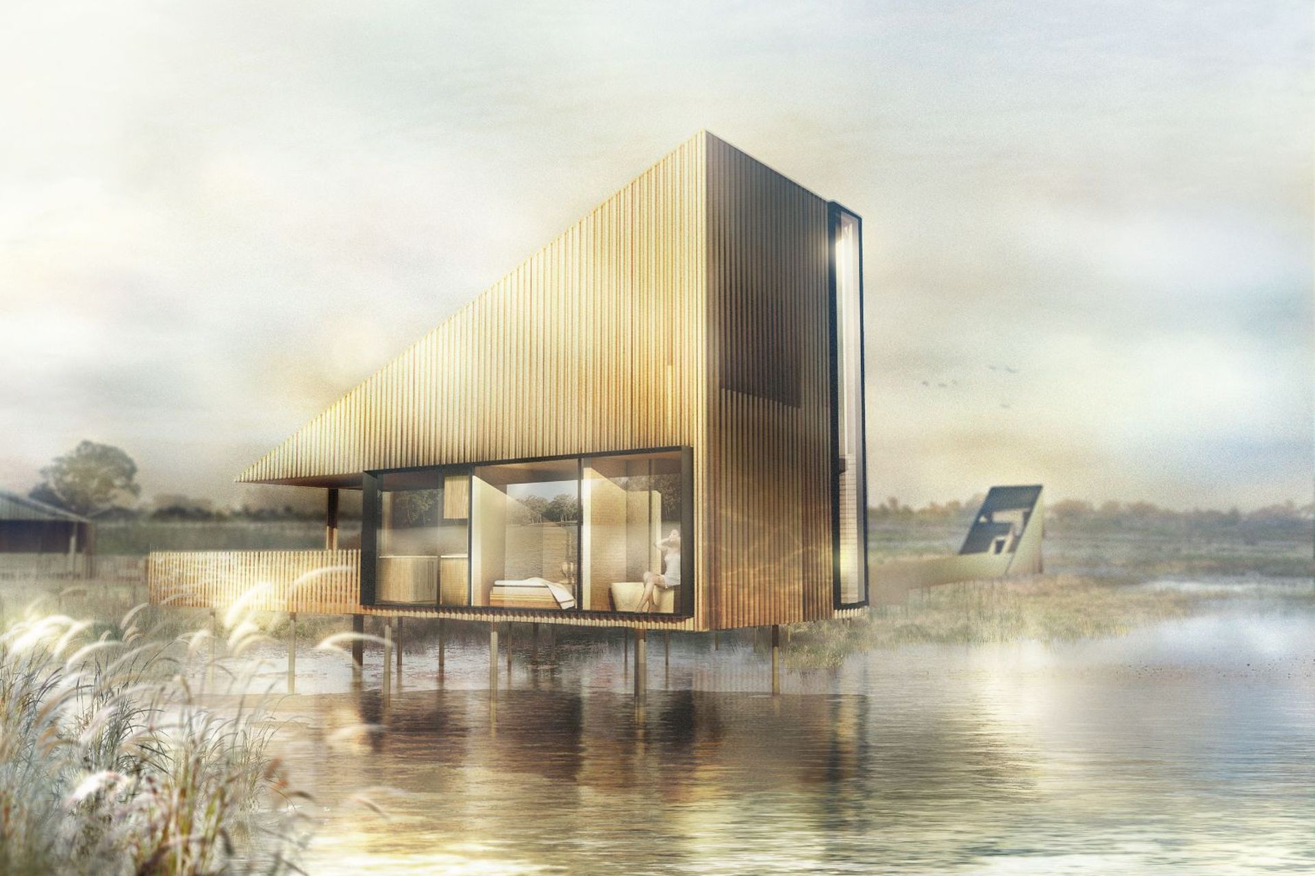 Cumulus Studio creates a dialogue between geometry and nature on the Murray River