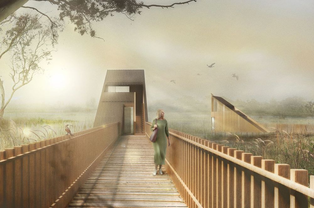 Cumulus Studio creates a dialogue between geometry and nature on the Murray River