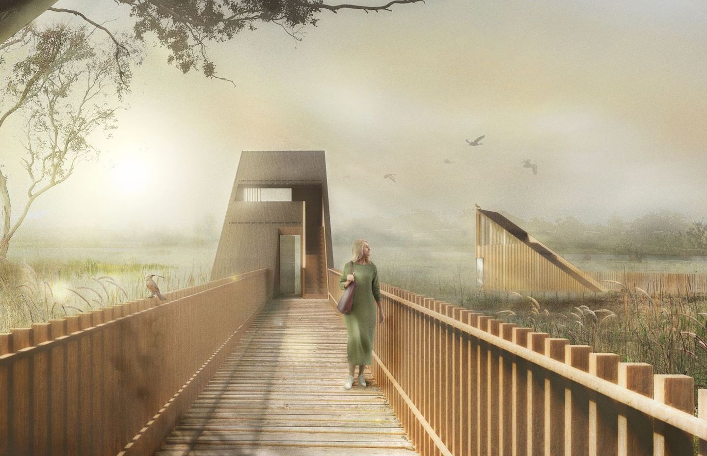 Cumulus Studio creates a dialogue between geometry and nature on the Murray River