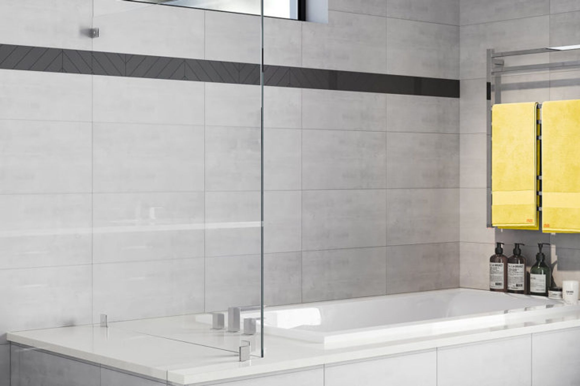 CUBIC 8 Bar 650mm heated towel rail with PTSelect Switch