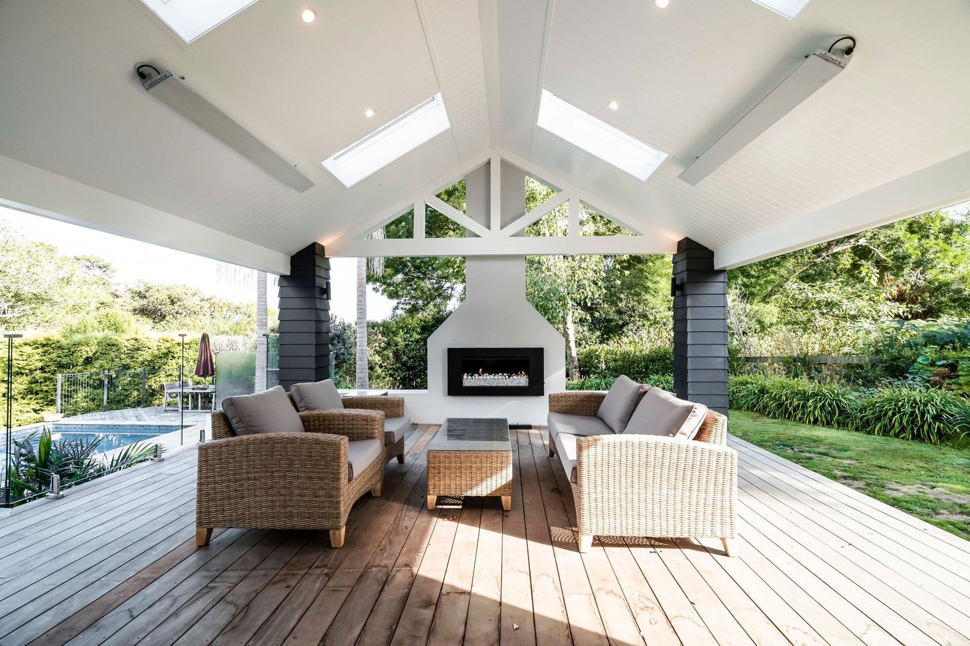 This designer home by QBS was a 90% re-build and extend from a 300m2 cottage to a 780m2 architectural retreat with views back across Auckland.