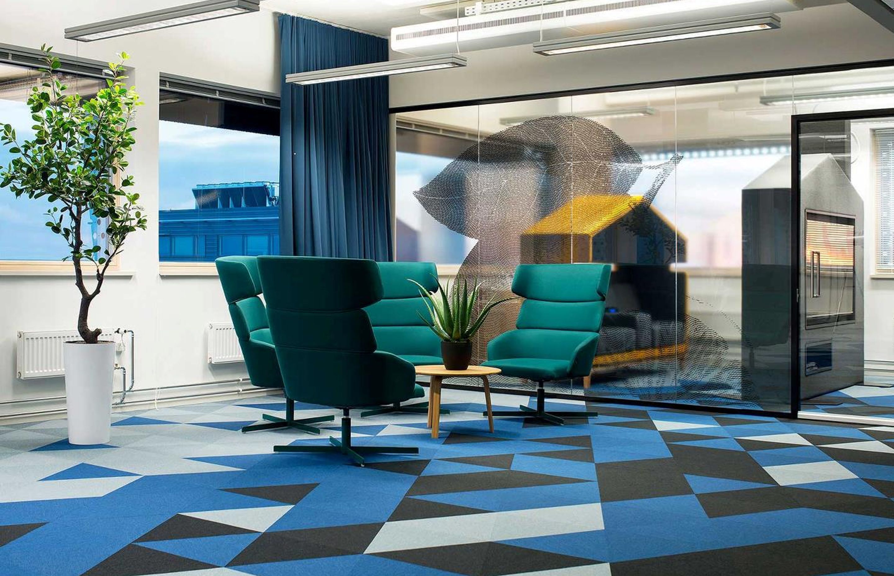 Wrong Weave shaped carpet tiles by Sebastian Wrong from Fletco.