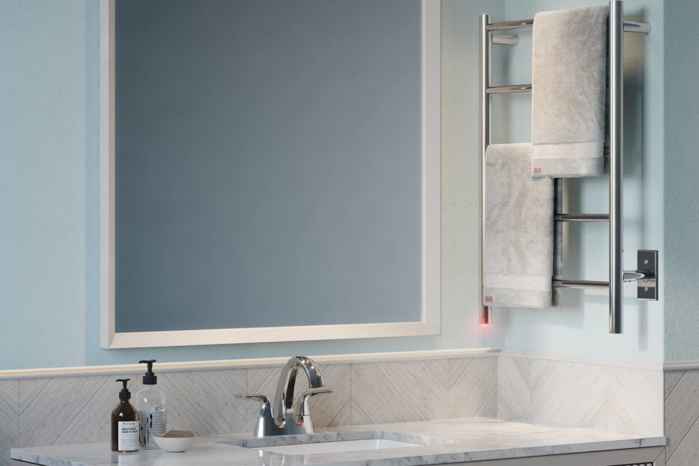 NATURAL 5 Bar 20inch / 500mm heated towel rail with PTSelect Switch (USA model)