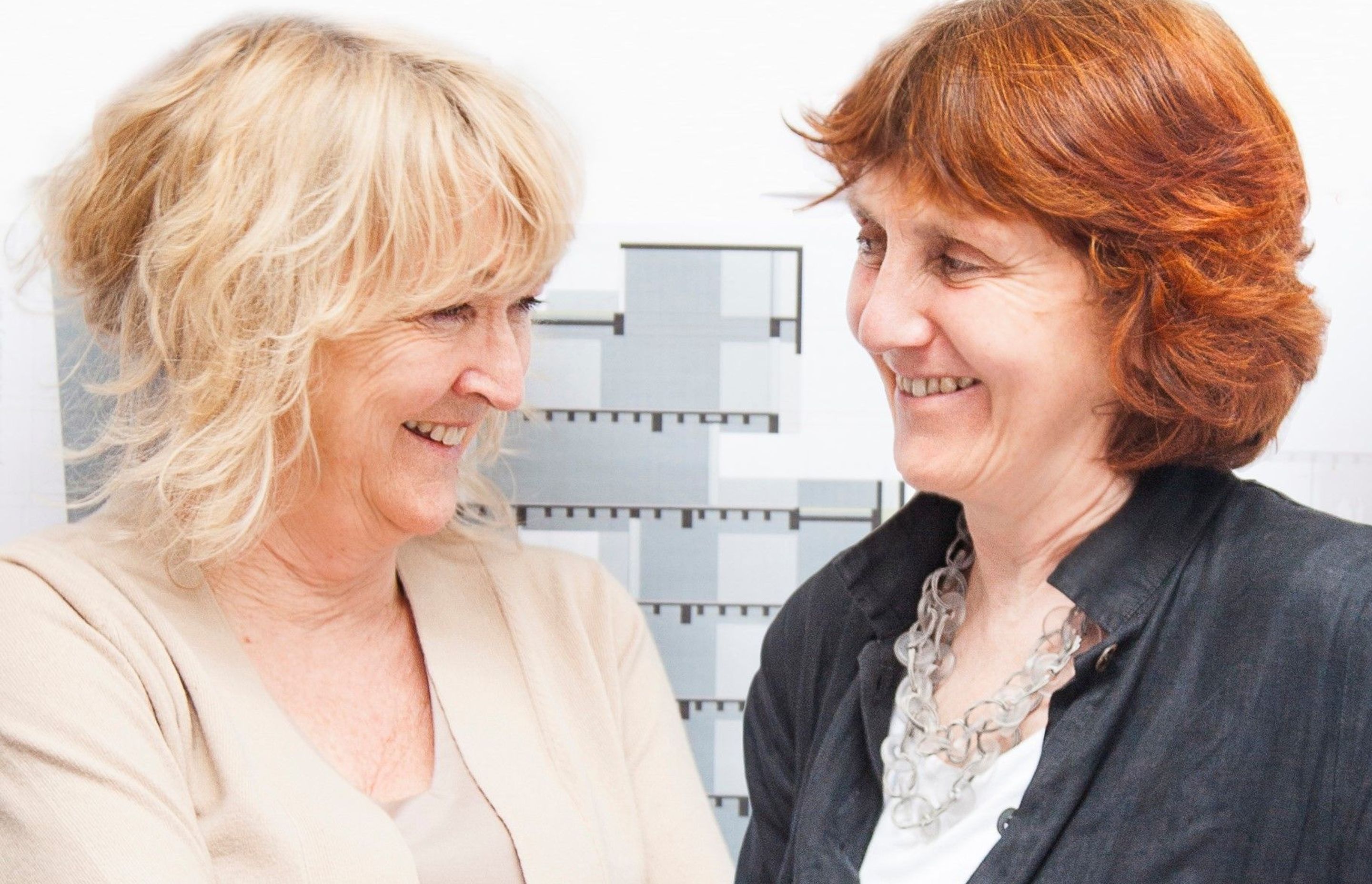 Yvonne Farrell and Shelley McNamara, 2020 Pritzker Prize Laureates, photo courtesy of Alice Clancy.
