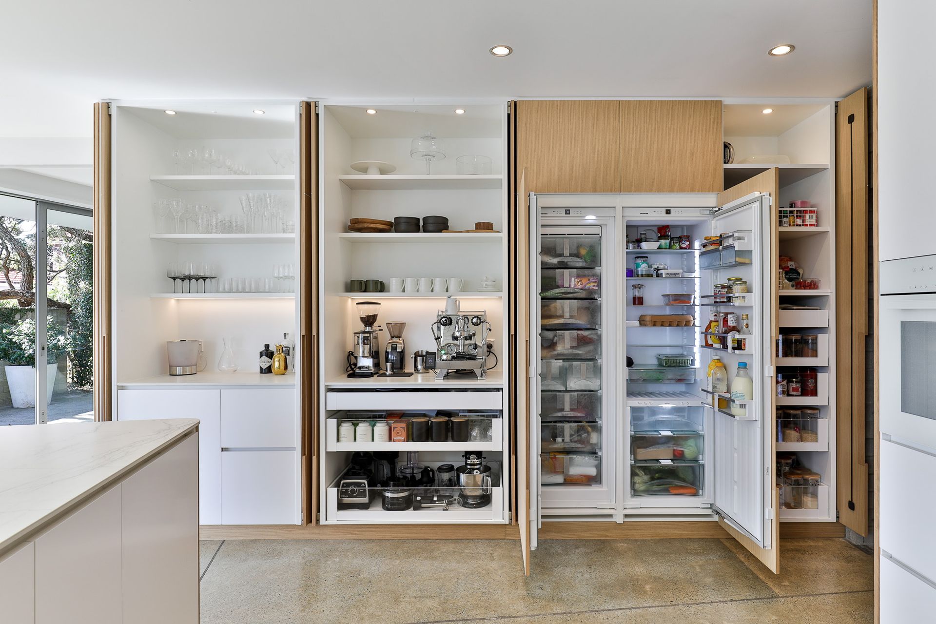 The oak dining table was inspiration for the new kitchen
