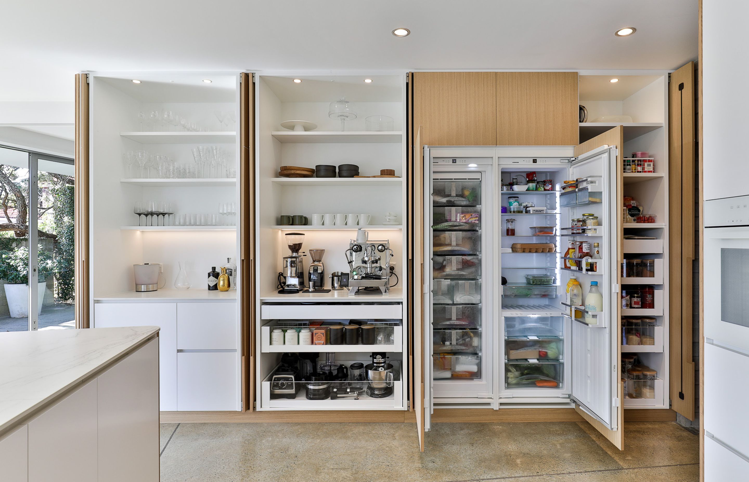 The oak dining table was inspiration for the new kitchen
