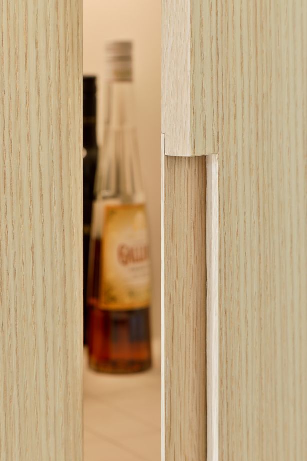 The oak dining table was inspiration for the new kitchen