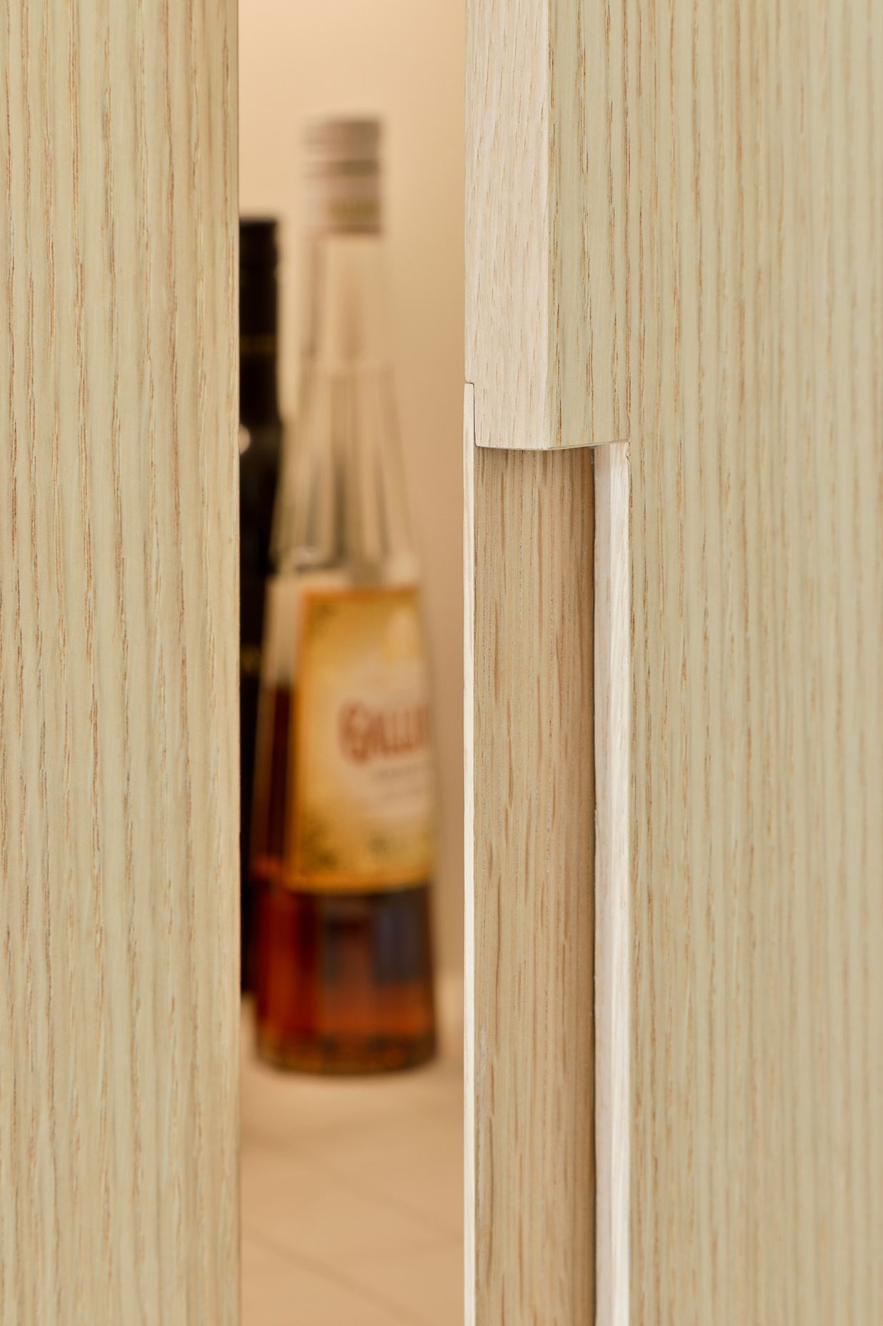 The oak dining table was inspiration for the new kitchen