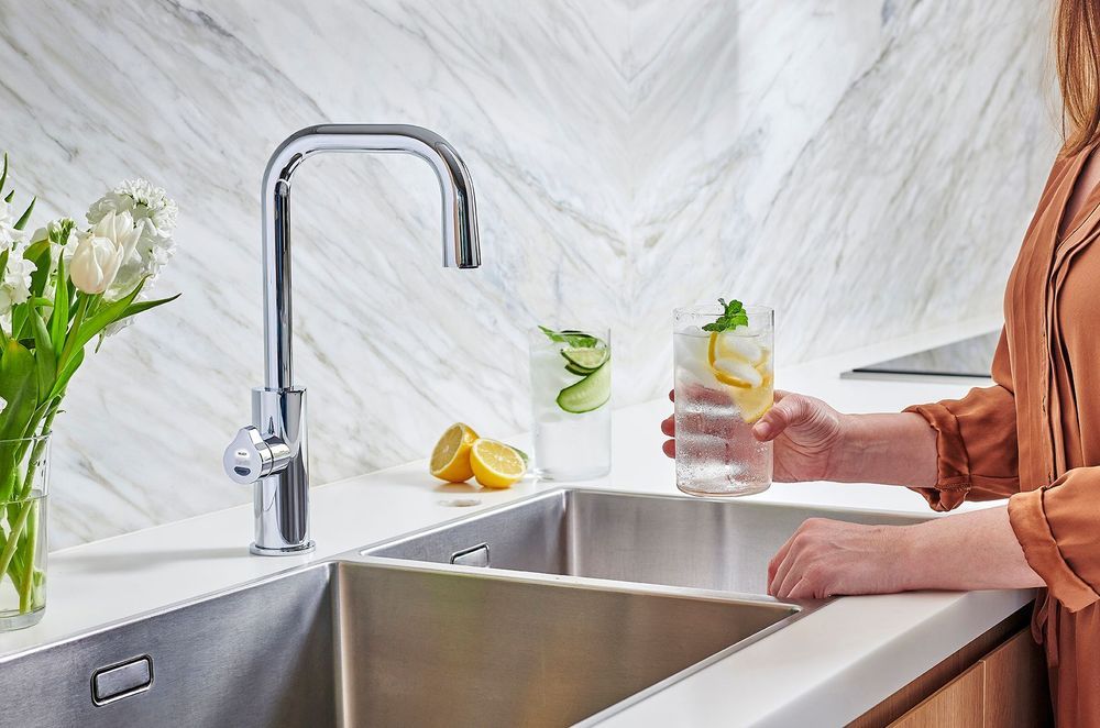 The HydroTap Cube Plus features a squared spout.