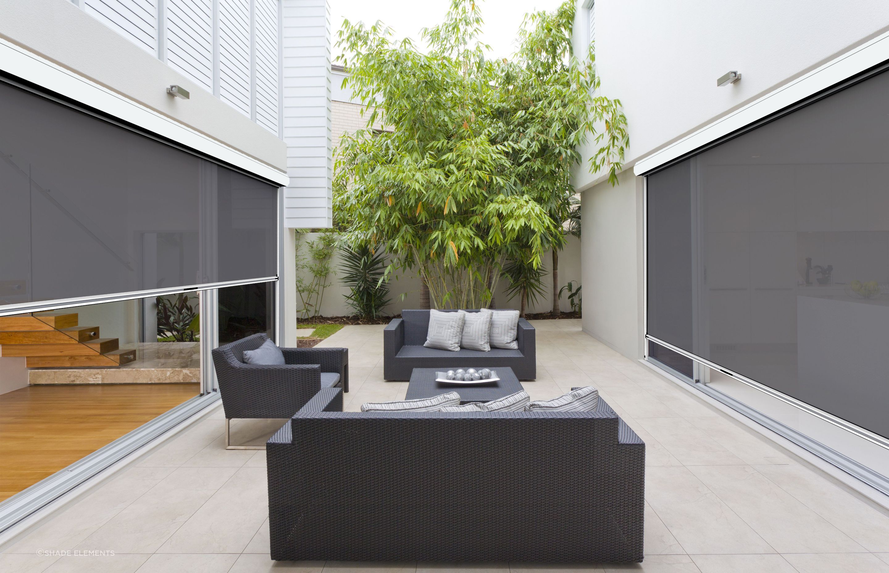 The incredibly popular solutions by Ziptrak, showcased here by Shade Elements, never fail to enhance an outdoor living area.