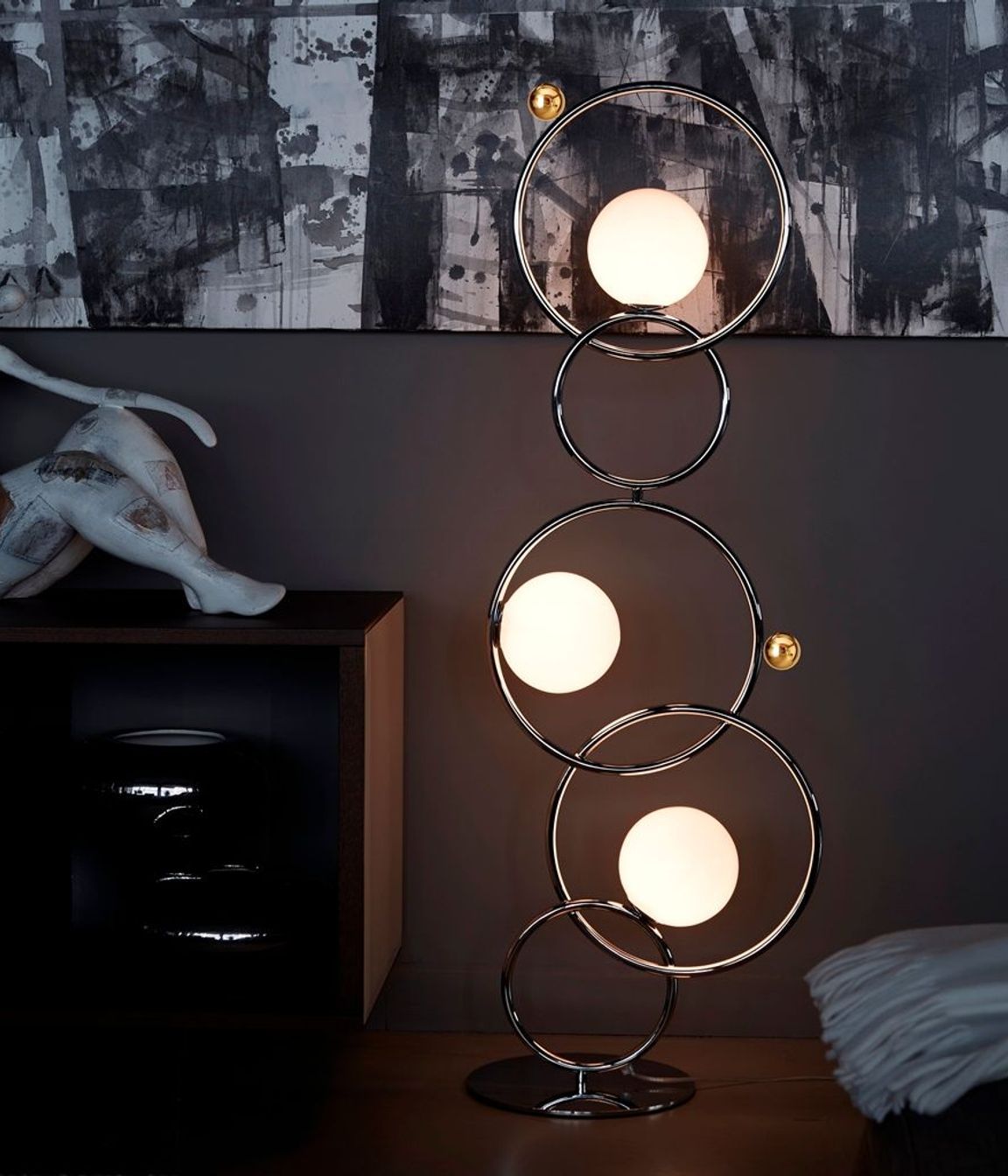 Diffused light and designer credentials with the Zoe Floor Lamp from Designer's Collection.