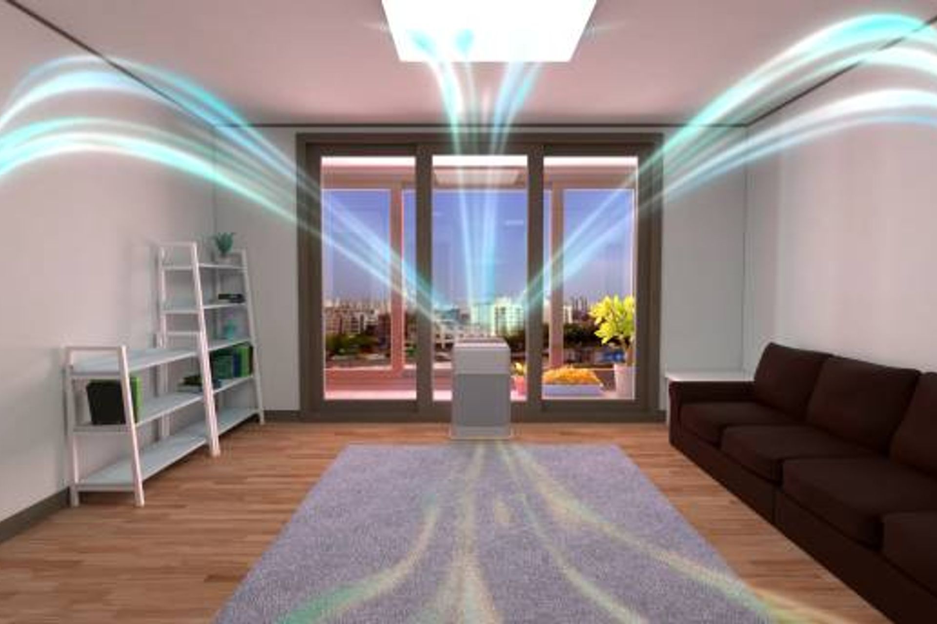 Example of air purifier in room | Photo credit – iStock