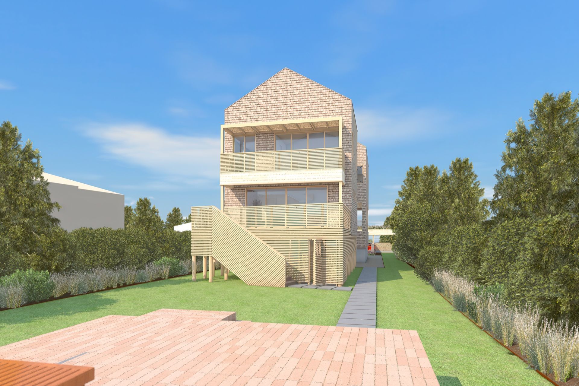 An example of a panoramic rendering made using Renderworks backgrounds.