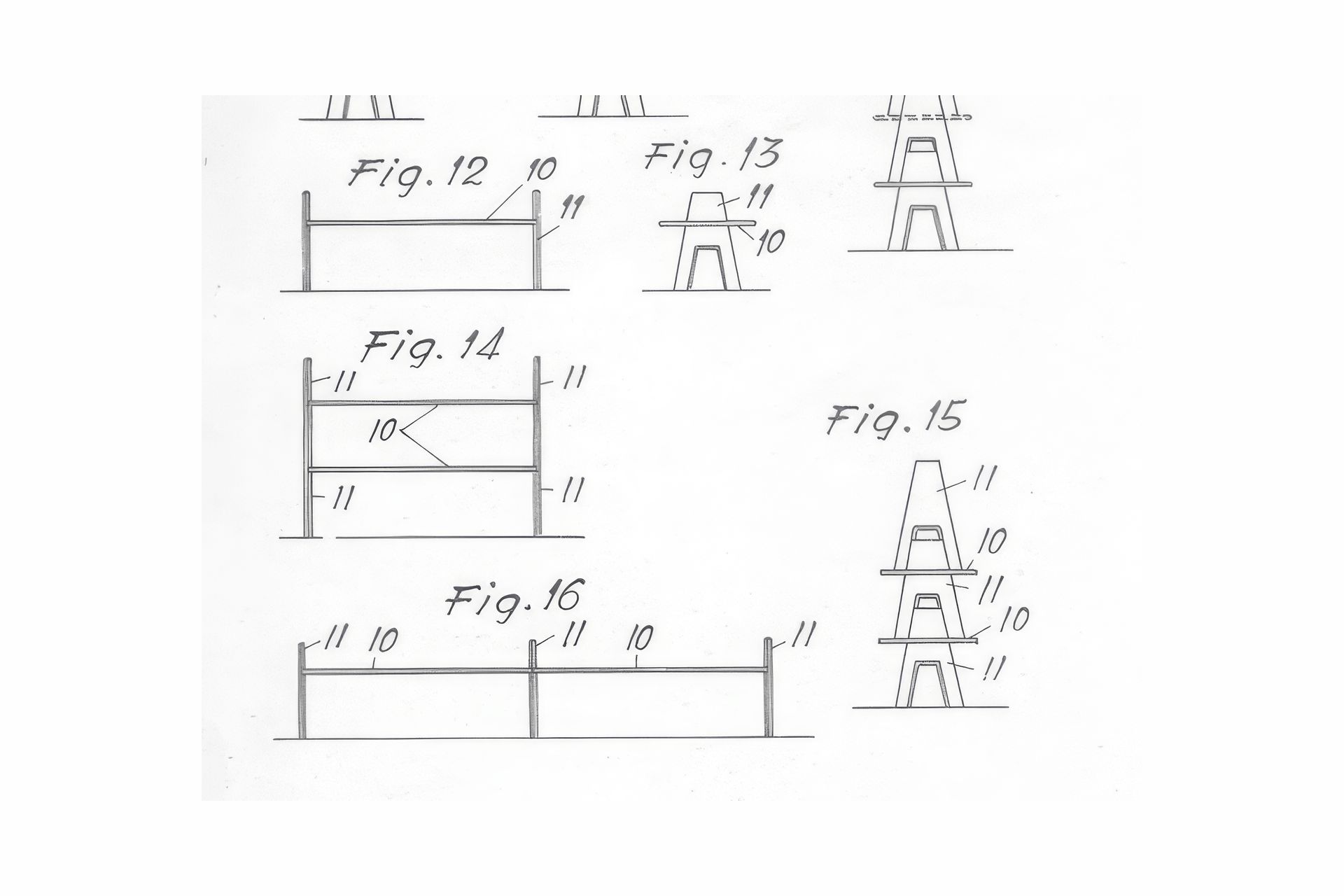 Cavalletto drawings. Designed by Angelo Mangiarotti in 1953.