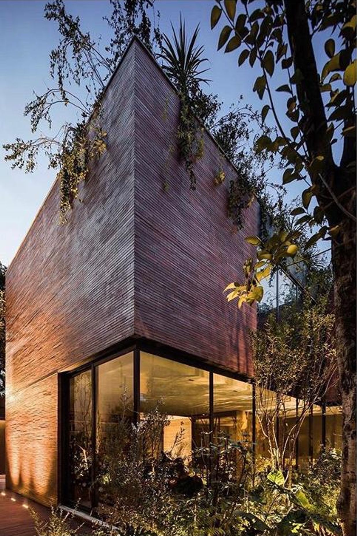 Long-format bricks create a stunningly modern facade on this contemporary home.