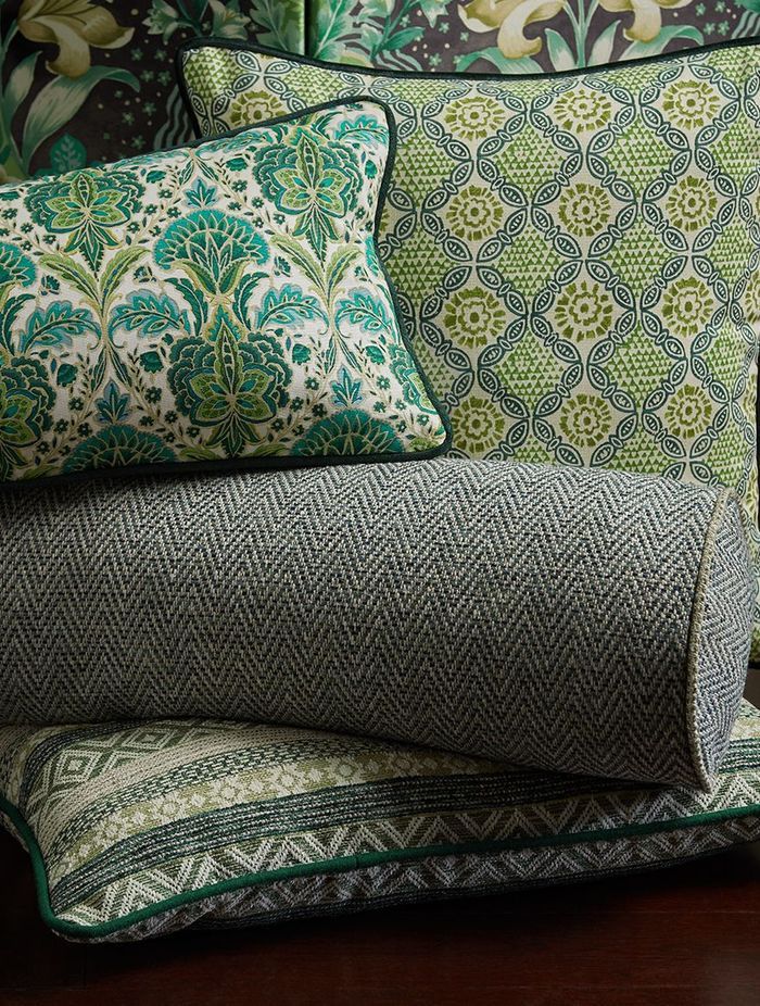 Green and jewel-toned patterns are having a moment in the interior design world.