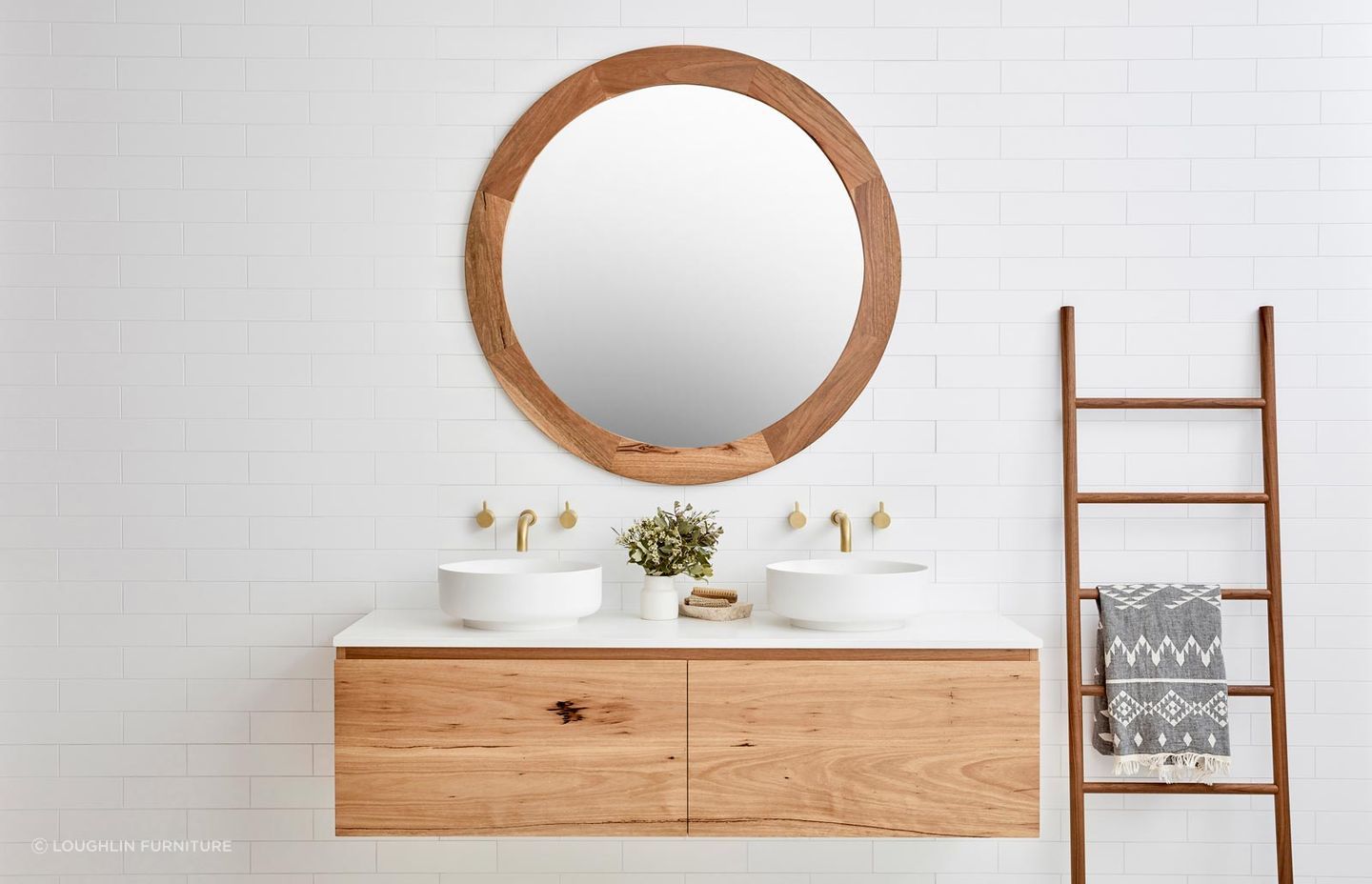 Wood framed bathroom mirrors look great in coastal bathrooms. Featured product: Ballina Mirror