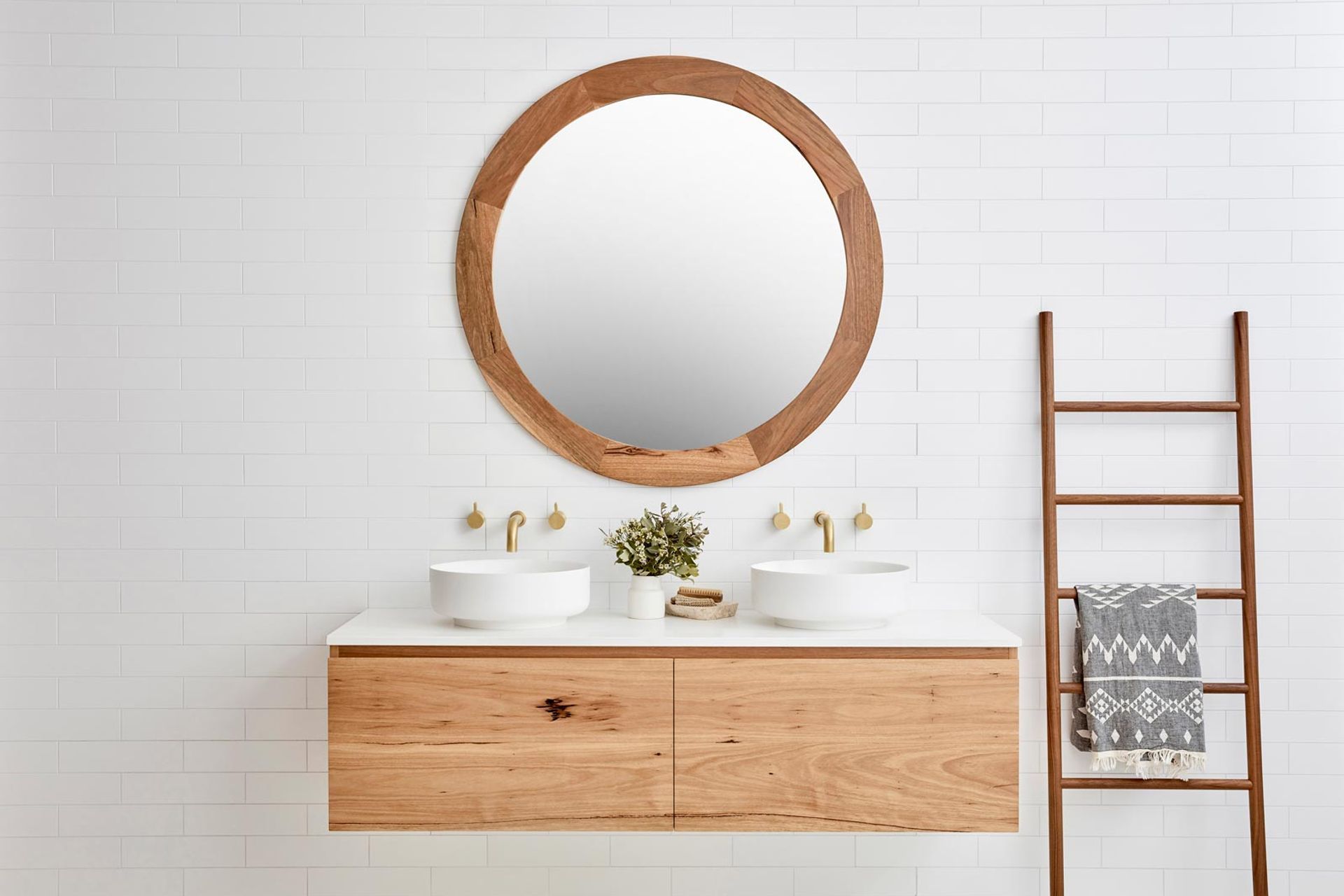 Wood framed bathroom mirrors look great in coastal bathrooms. Featured product: Ballina Mirror