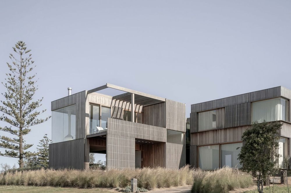 Bermagui Beach House's large glass windows and weathered cladding reflect a peaceful, almost meditative rapport with the environment. Photography: Jack Mounsey