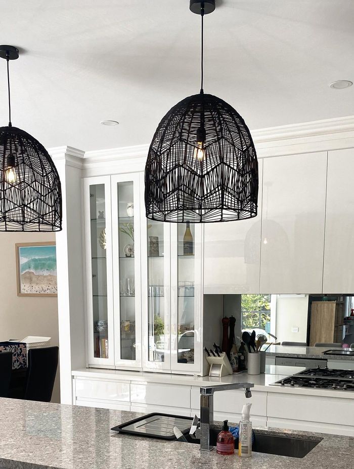 Amalfi Rattan Lace Pendant Light by Ivory & Deene
