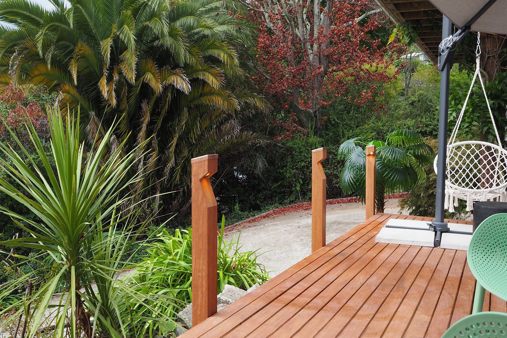 A deck boldly illuminated with Switch Lighting’s new range of Pillar Light 2 Bollards. Product: Switch Lighting Pillar Light 2 SLBL120F Corner &amp; Straight variants