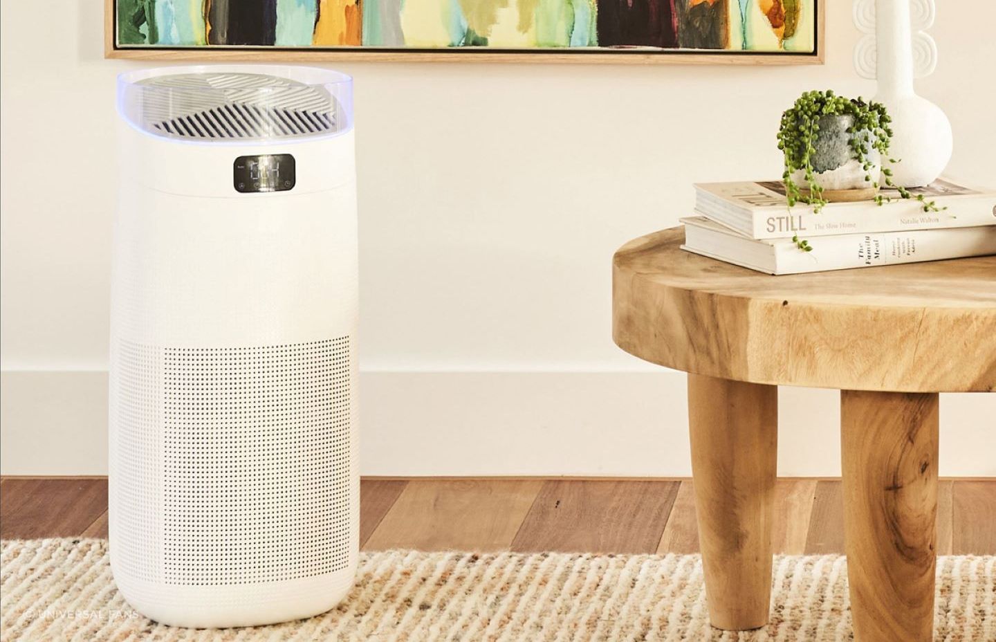 A smart air purifier can monitor air quality in real time.