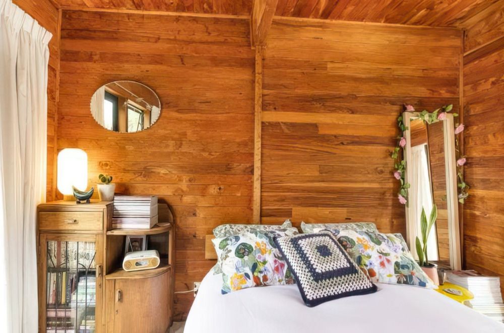 Carley and Bryn Lloyd’s bedroom is a converted garage. It will eventually be a rumpus room.