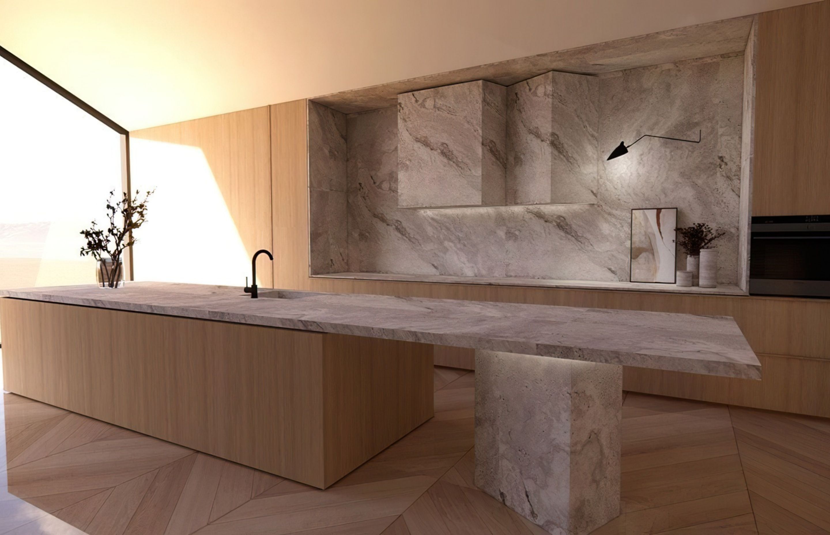 Image Credit: Fable Design | Statement Stone Kitchen