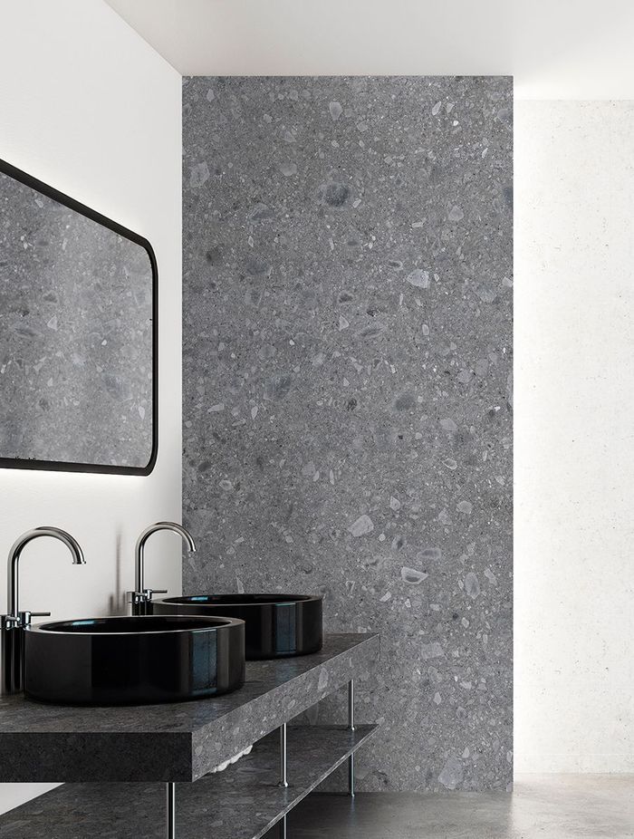 Porcelain tiles look great on bathroom walls.