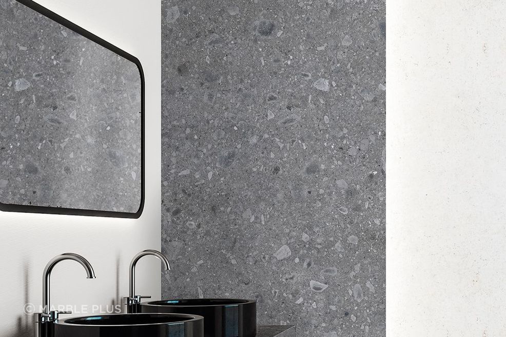 Porcelain tiles look great on bathroom walls.