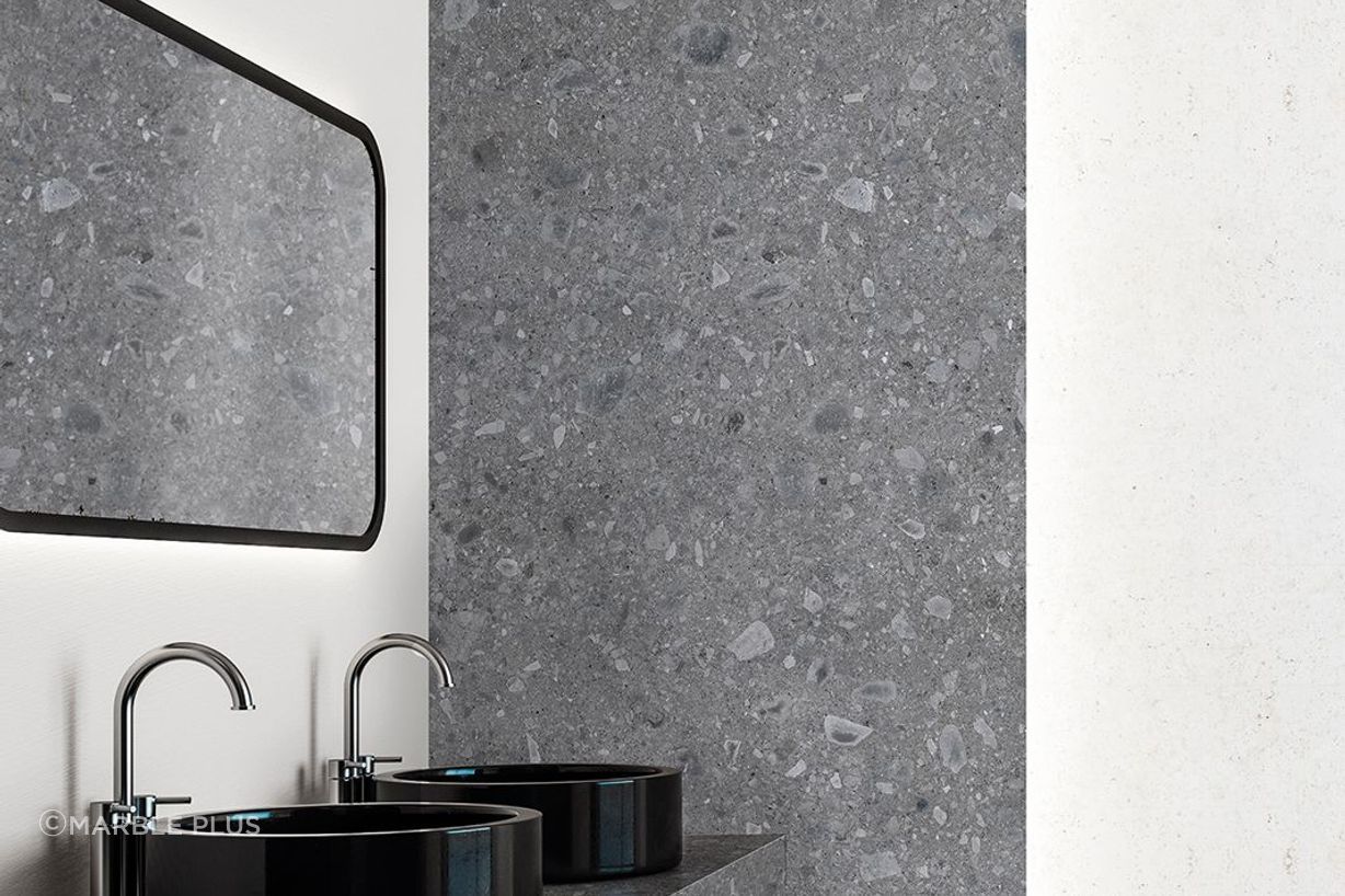Porcelain tiles look great on bathroom walls.