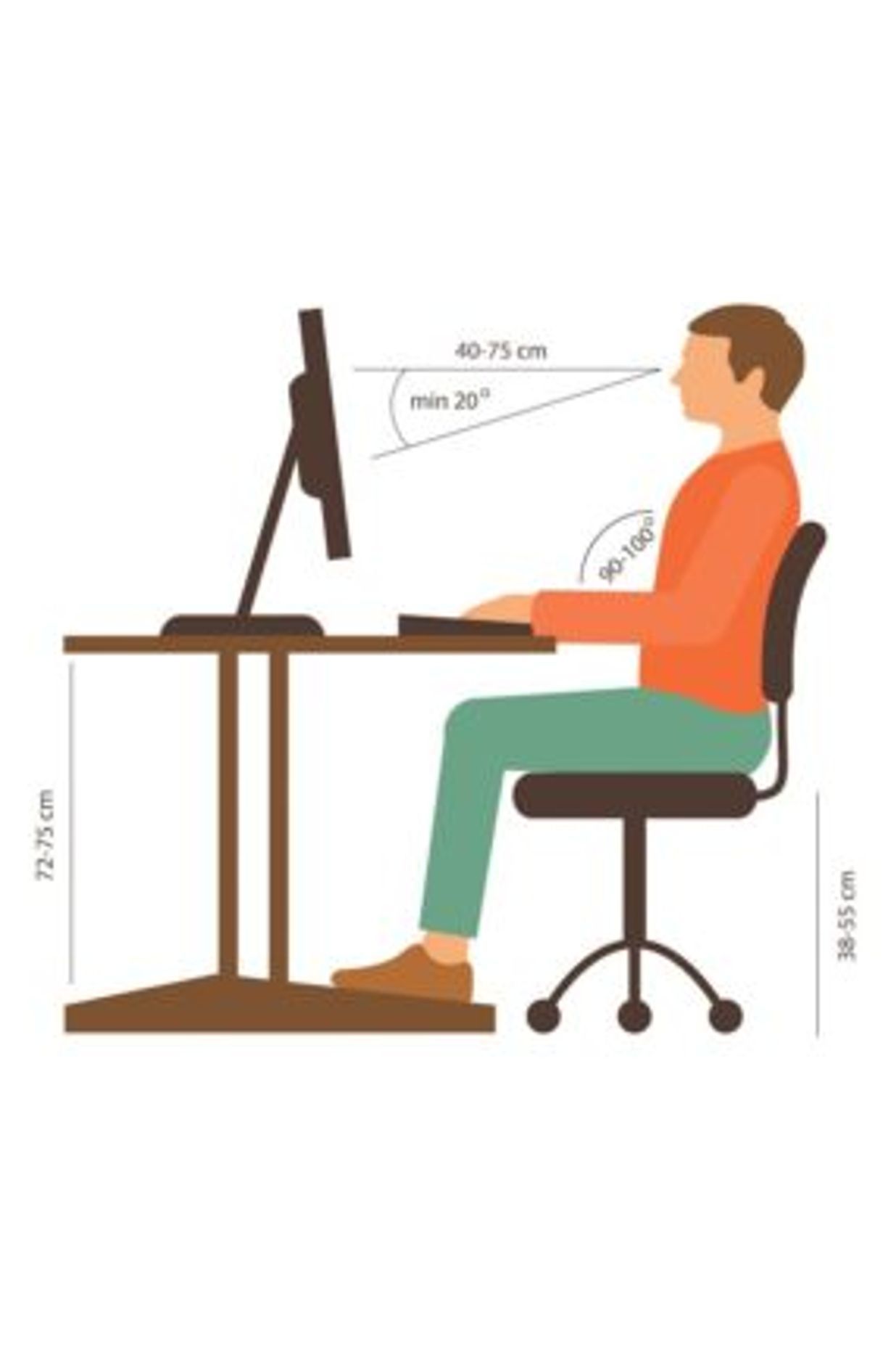 Correct posture for sitting at a workstation