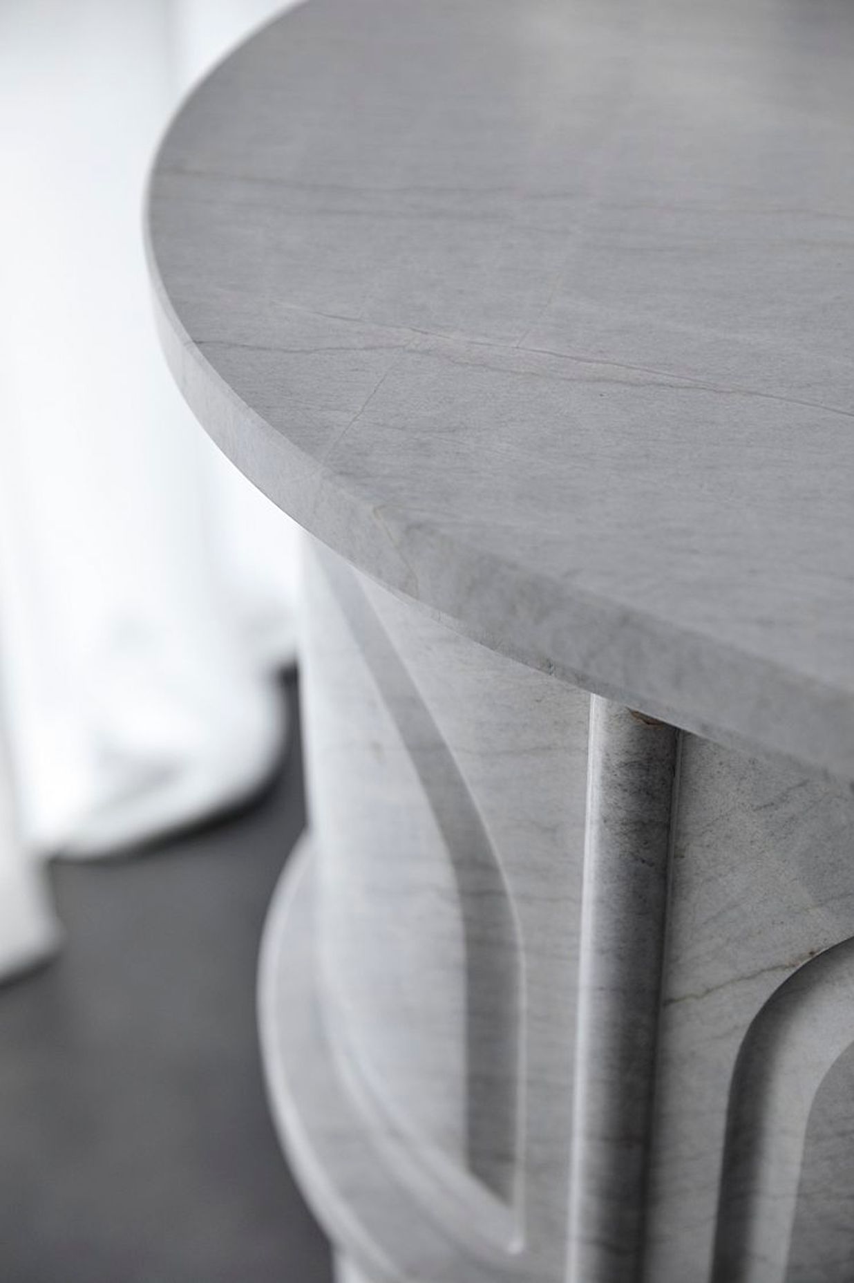 Reception desk crafted from Elba marble