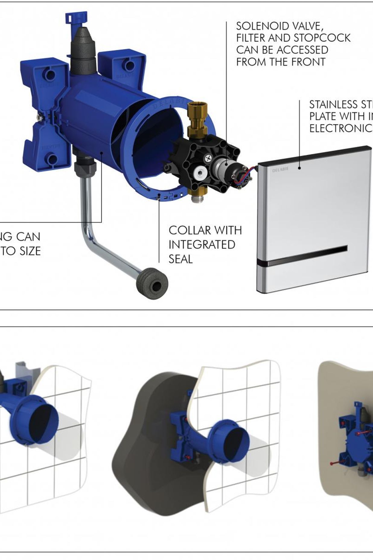 NEW Delabie Electronic Urinal Valve In Waterproof Housing