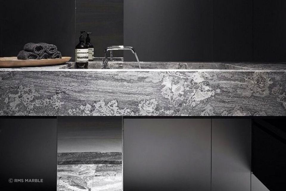 Marble finishes comes in light and dark tones.