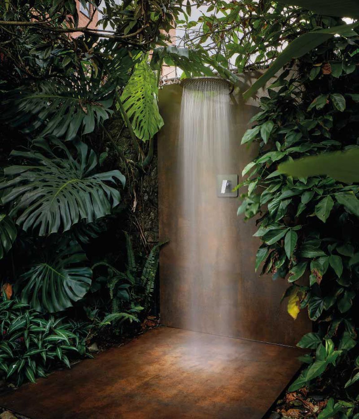 The keys to a bathroom boasting nature