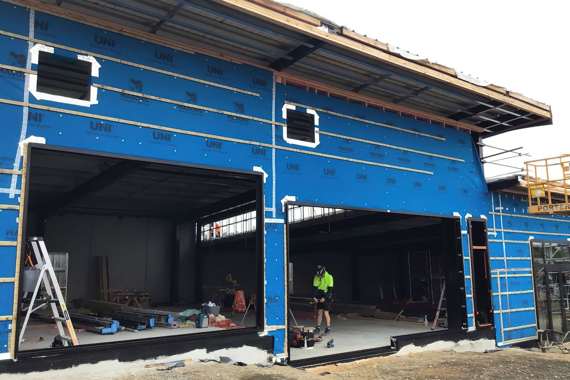 Work Continues Despite the Weather with UNI Flexible Air Barrier